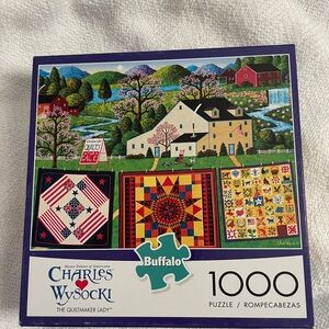 Charles Wysocki The Quiltmaker Lady 1000 piece puzzle complete with poster